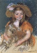 Mary Cassatt The girl holding the dog Spain oil painting reproduction